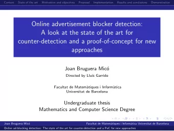 Online advertisement blocker detection:  A look at the state of the art for  counter-detection and