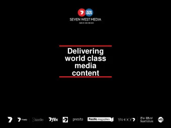 Delivering  world class  media  content  Disclaimer | Basis of Preparation of Slides  Disclaimer.