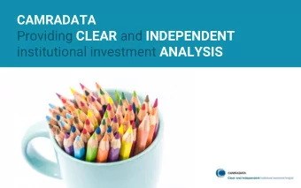 institutional investment ANALYSIS  CAMRADATA ESTABLISHED  in 2003  CAMRADATA provides institutional