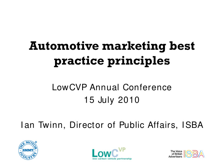 automotive marketing best practice principles