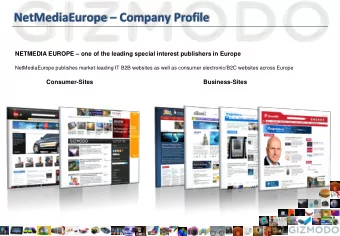 NetMediaEurope  Company Profile NETMEDIA EUROPE  one of the leading special interest