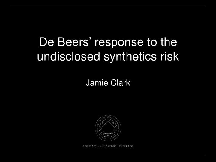 de beers response to the