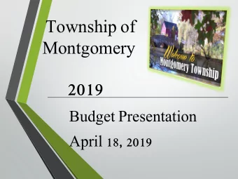 2019  Budget Presentation  April 18, 2019  THE PROCESS  Budget Refresher  Budget Requests