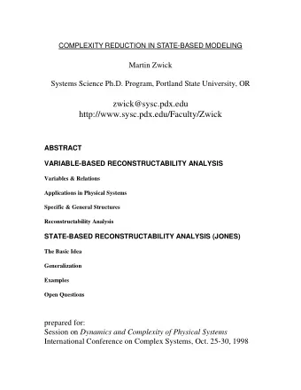 zwick@sysc.pdx.edu  http://www.sysc.pdx.edu/Faculty/Zwick  ABSTRACT  VARIABLE-BASED