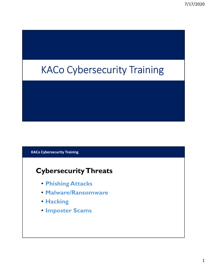kaco cybersecurity training