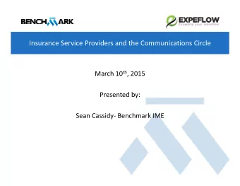 Insurance Service Providers and the Communications Circle March 10 th , 2015 Presented by: Sean