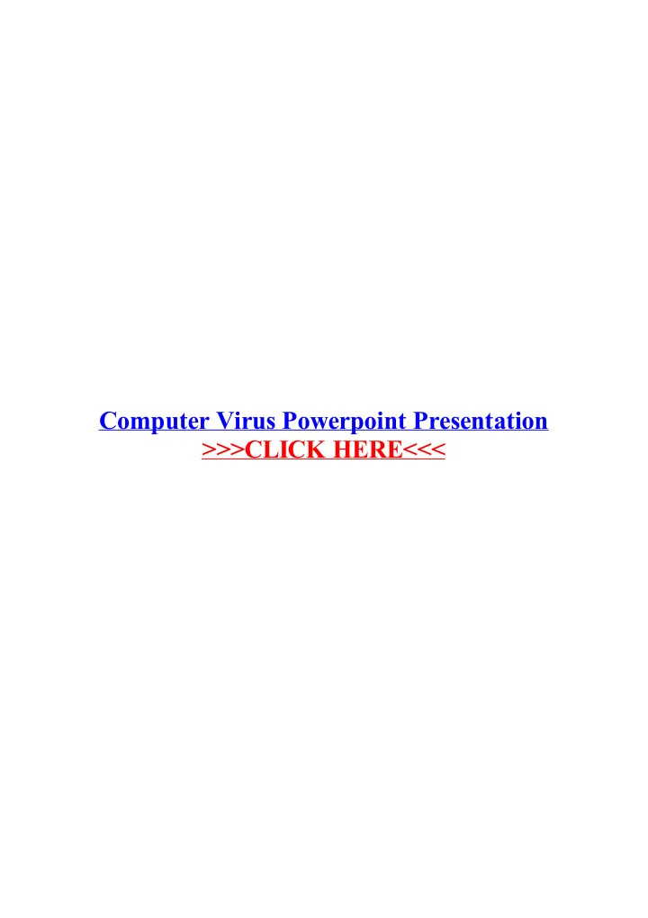computer virus powerpoint presentation