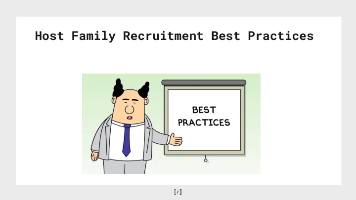 host family recruitment best practices district region