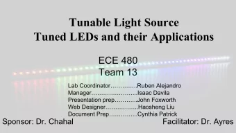 Tunable Light Source  Tuned LEDs and their Applications  ECE 480  Team 13  Lab