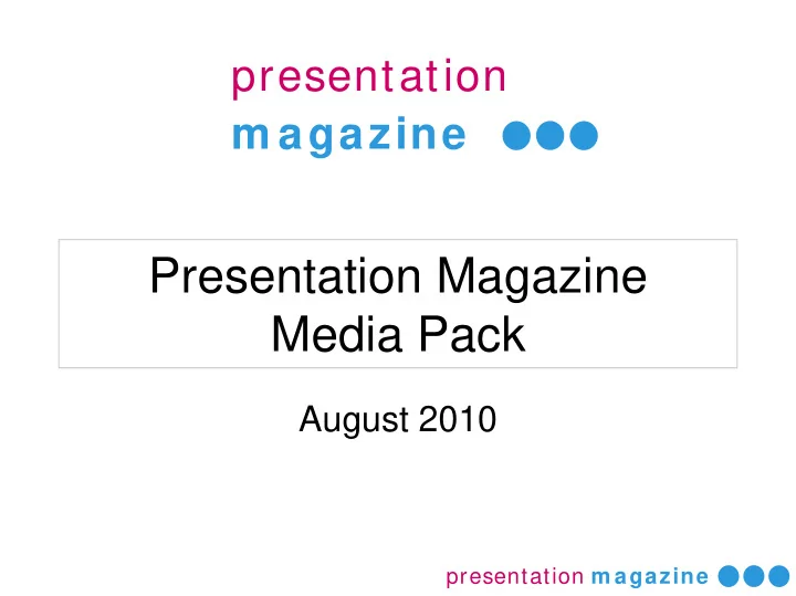 presentation magazine media pack