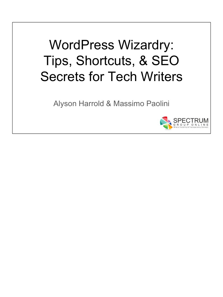 wordpress wizardry tips shortcuts seo secrets for tech