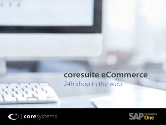 coresuite eCommerce  24h shop in the web  1  Agenda (1)  Advantages of coresuite eCommerce  1