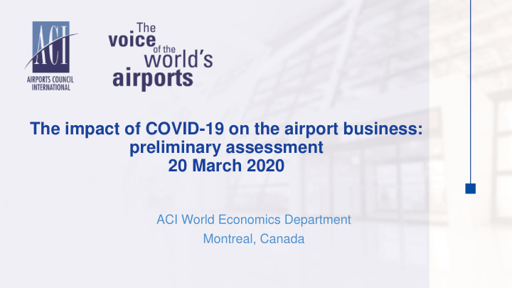 the impact of covid 19 on the airport business