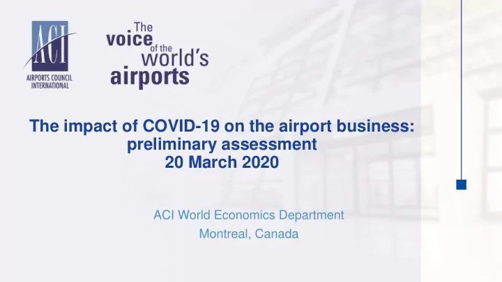 the impact of covid 19 on the airport business