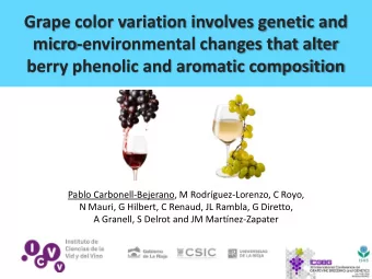 micro-environmental changes that alter  berry phenolic and aromatic composition  Pablo