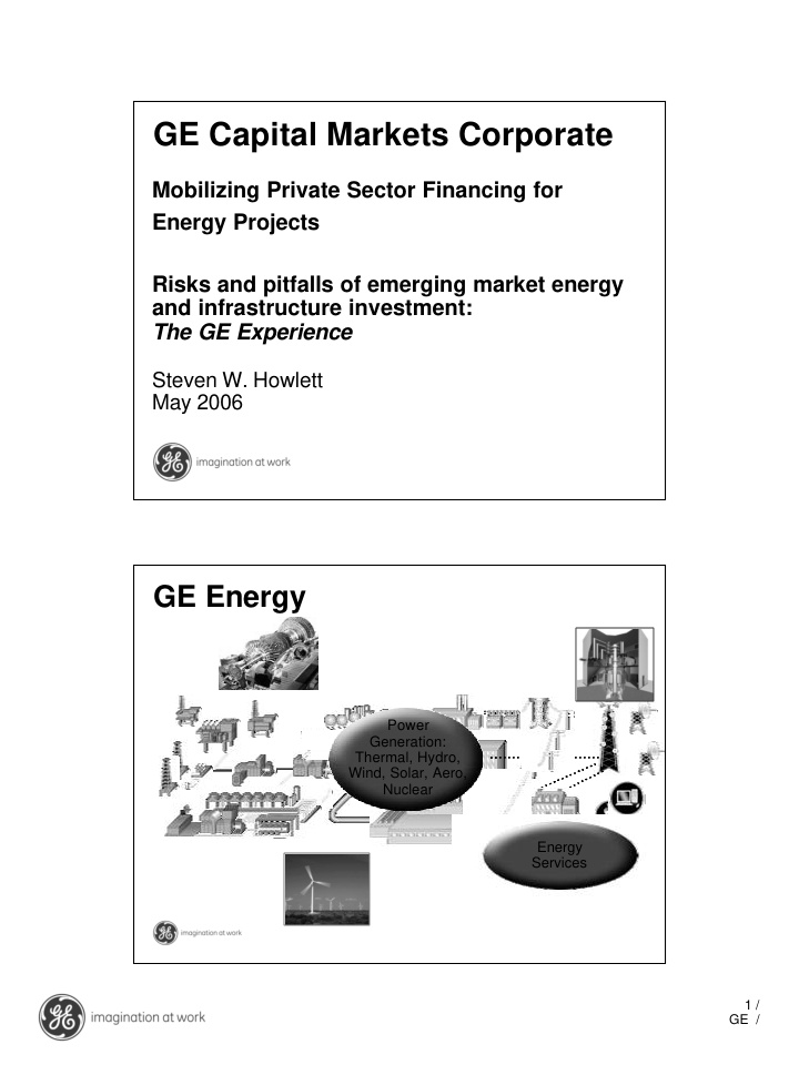 ge capital markets corporate