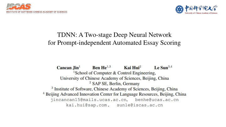 tdnn a two stage deep neural network for prompt