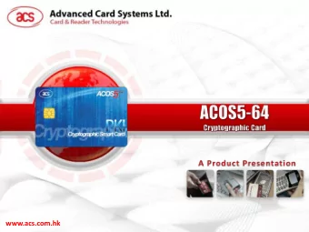 www.acs.com.hk  1.  Product Overview  2.  Product Features  3.  Comparison Charts  4.  Product