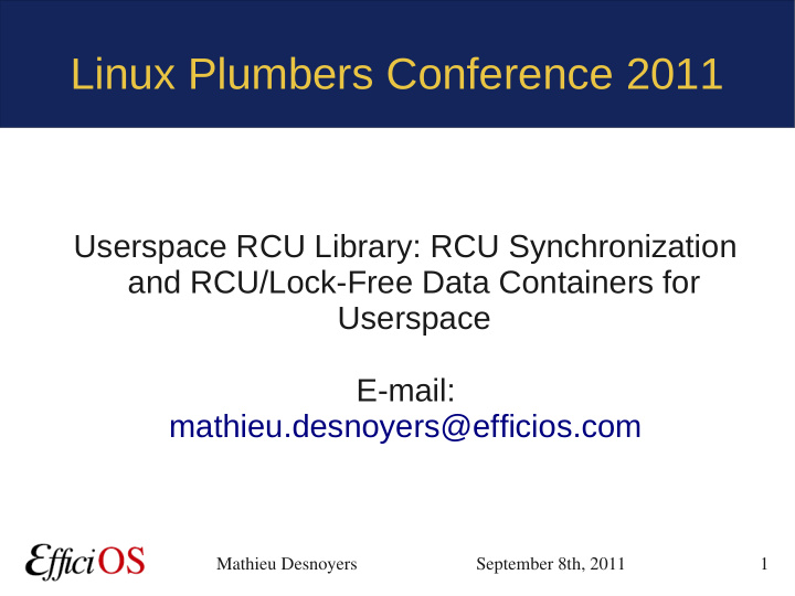 linux plumbers conference 2011