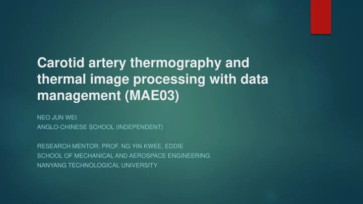 carotid artery thermography and