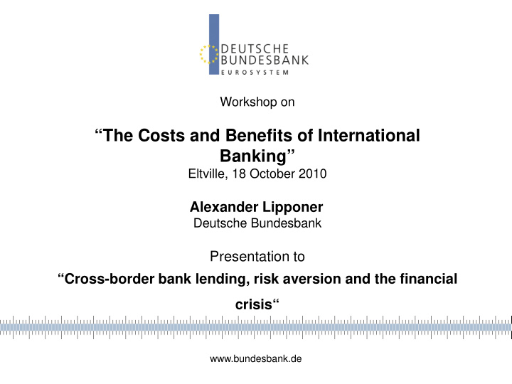 the costs and benefits of international banking