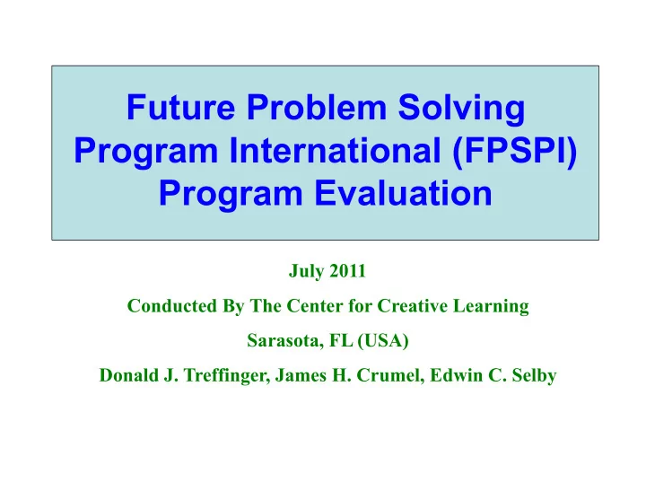future problem solving program international fpspi