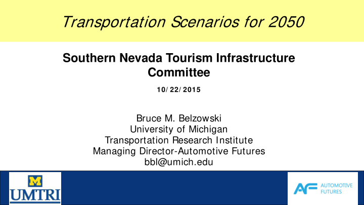 transportation scenarios for 2050