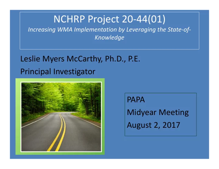 nchrp project 20 44 01
