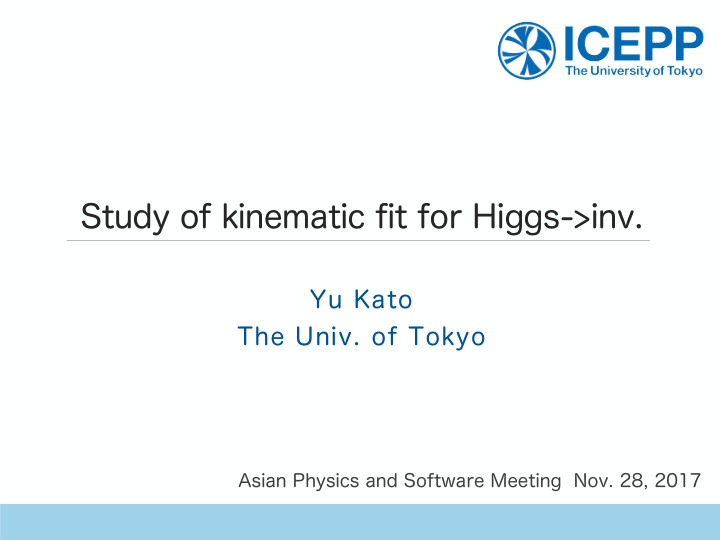 study of kinematic fit for higgs inv