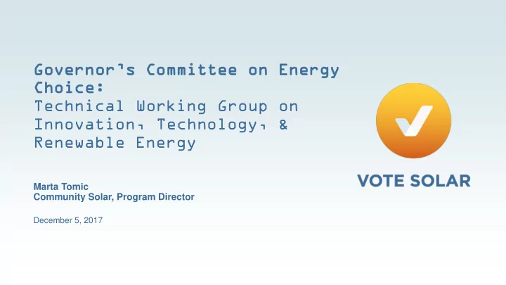 governor s committee on energy