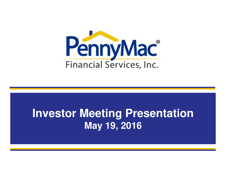 investor meeting presentation