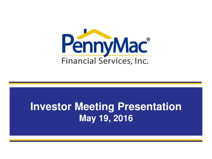 investor meeting presentation