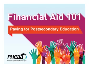 Paying for Postsecondary Education  What Well Cover  Todays Agenda  Applying for Financial