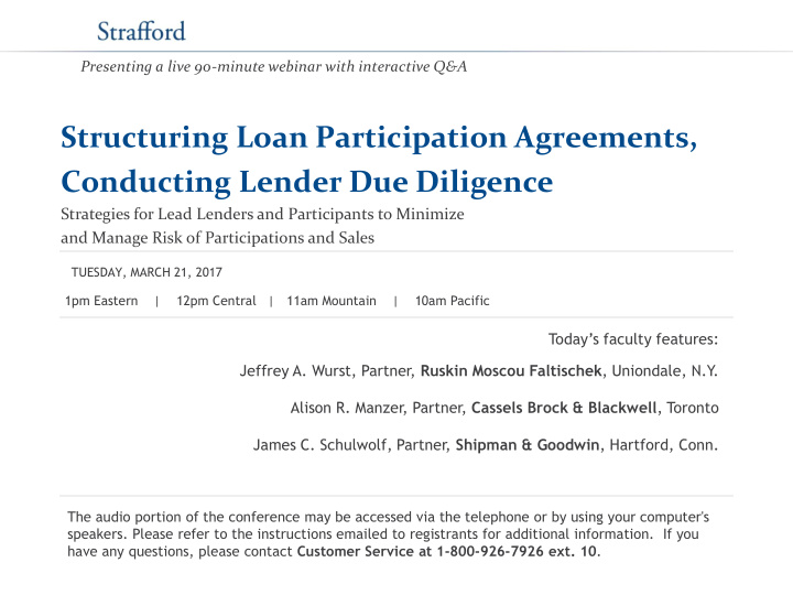 structuring loan participation agreements conducting