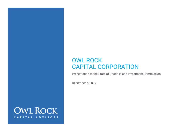 owl rock capital corporation