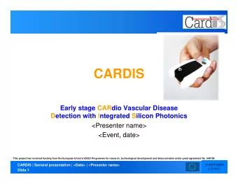 CARDIS  Early stage CARdio Vascular Disease  Detection with Integrated Silicon Photonics