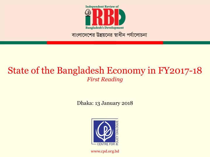 state of the bangladesh economy in fy2017 18