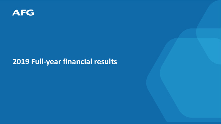 2019 full year financial results