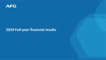 2019 Full-year financial results  2019  FULL YEAR FINANCIAL RESULTS  FY19 results  Highlights