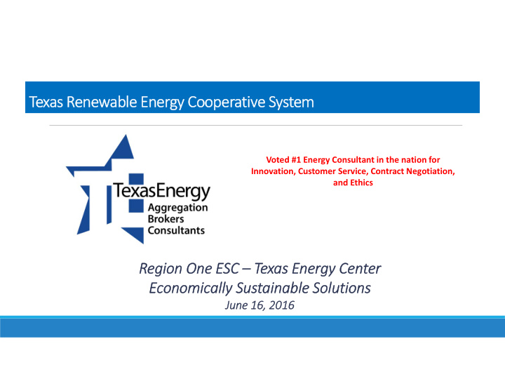 te texas renew newabl ble ener energy gy cooper