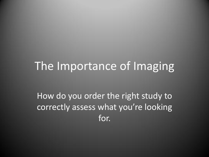 the importance of imaging