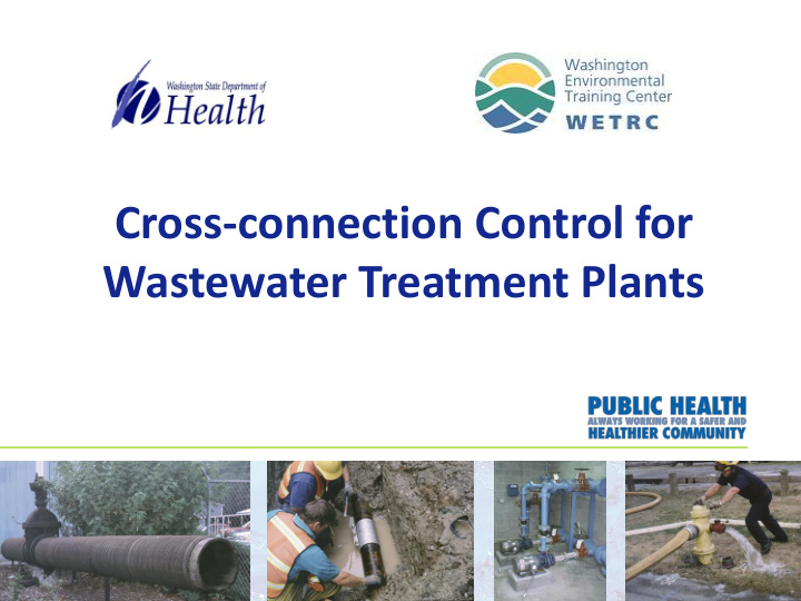 cross connection control for wastewater treatment plants
