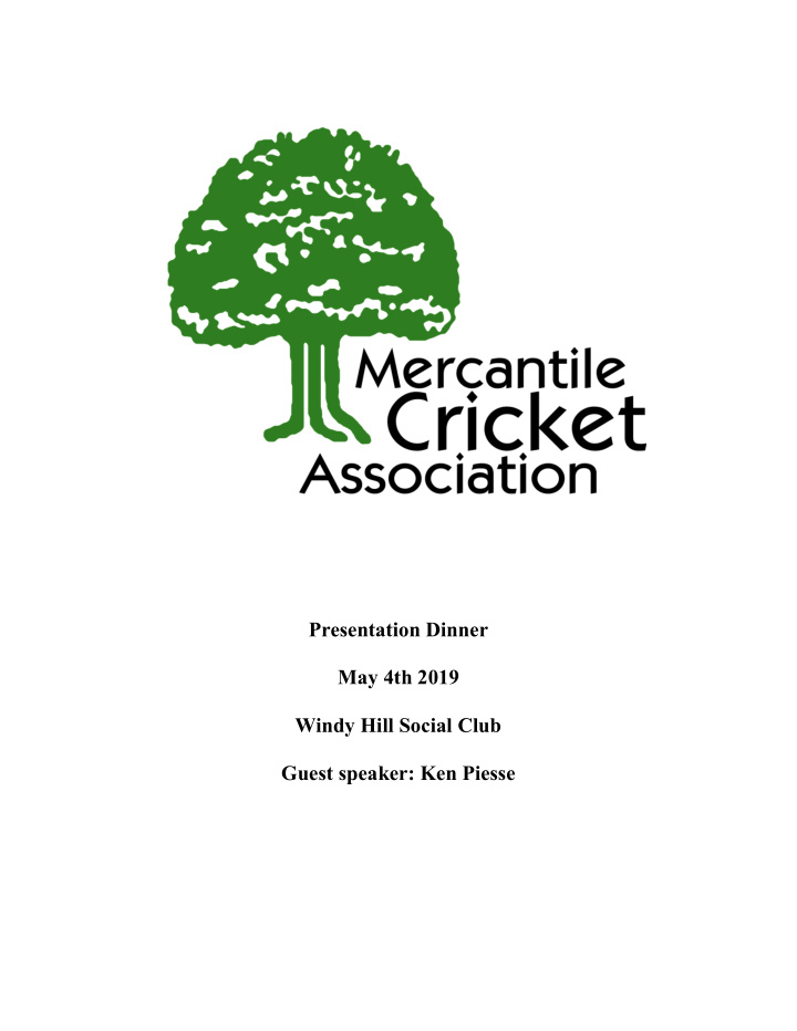 presentation dinner may 4th 2019 windy hill social club