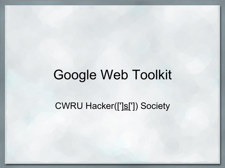 google web toolkit