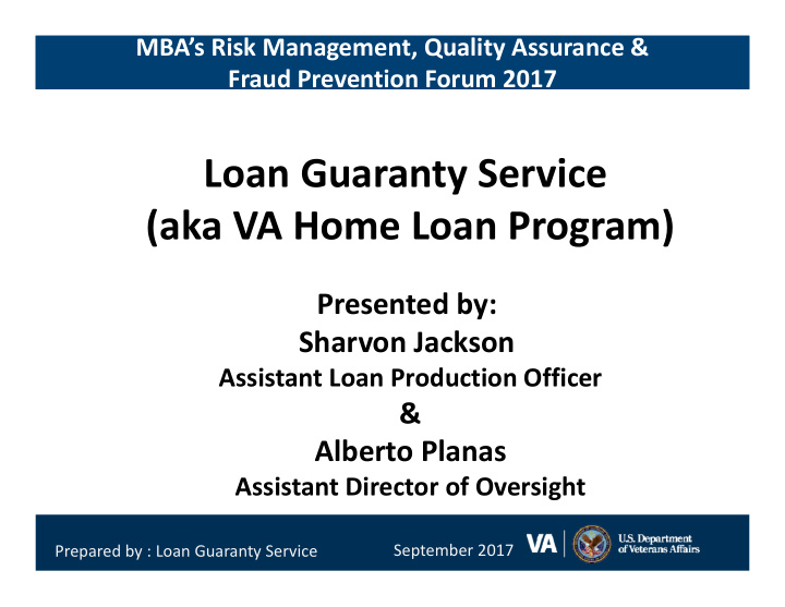 loan guaranty service aka va home loan program