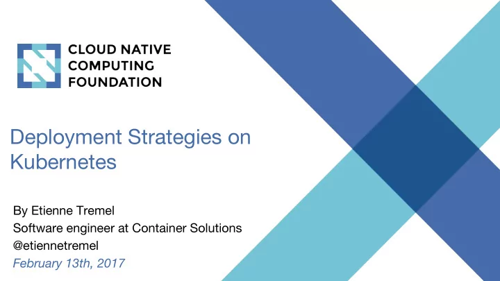 deployment strategies on kubernetes
