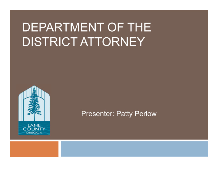 department of the district attorney