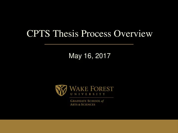 cpts thesis process overview