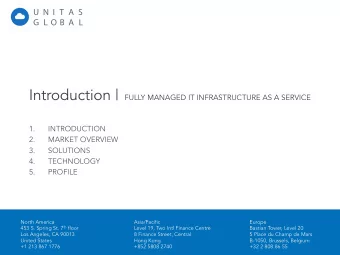 Introduction  G L O B A L  OUR MISSION  OUR MISSION  Unitas Global was created to solve problems