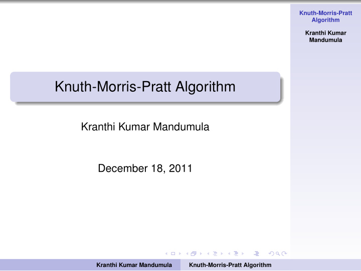 knuth morris pratt algorithm